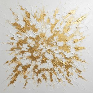 Radiant Gilded Expansion: A Sculptural Symphony Of Gold And Pure White Light — David Moreau, Plaster & Texture Art