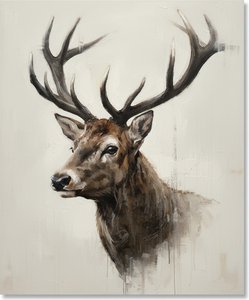 Monolithic Stag In Earth And Umber: A Singular Vision Of Organic Serenity — Christian Noiret, Contemporary Abstract