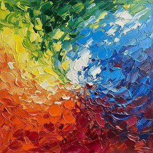 Prismatic Centrifuge: A Spontaneous Radial Explosion Of Sculptural Impasto And Chromatic Energy — Christian Noiret