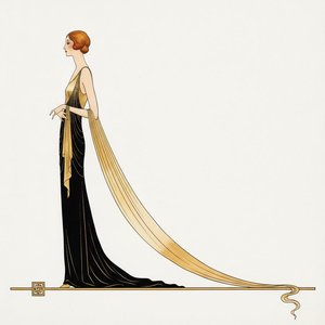Obsidian Profile With Sweeping Gilded Drapery — Valentin Laurent De Courcey
