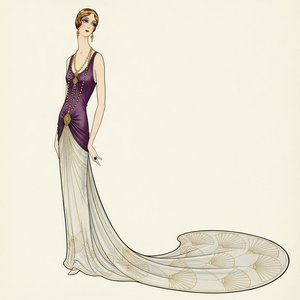 Royal Purple Bodice And Gilded Fan Motifs In Motion — Valentin Laurent De Courcey
