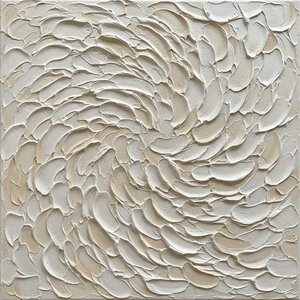 Eternal Swirl In Ivory: A Monumental Study Of Sculptural Impasto And Motion — David Moreau
