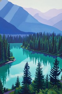 Azure Stillness: An Infinite Reflection — Jacques Villedieu, Contemporary Modernism