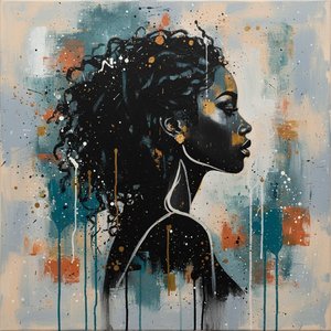 Echoes Of Profile: Contained Grace Amidst Abstract Splatter And Ochre Dreams — Christian Noiret, Contemporary Abstract Painting