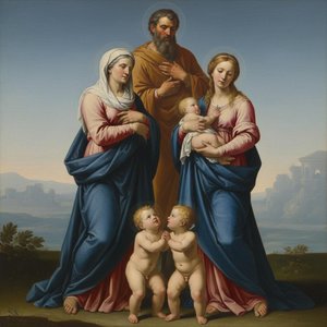 Eternal Grace In Ochre And Azure: A Sacred Pyramidal Vision — Marc Duvallier, Baroque Classicism