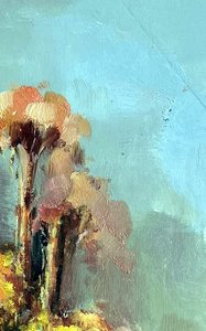 Impressionist Yellow Flowers In Magenta Vase