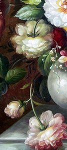 Baroque Floral Still Life With Roses And Lilies