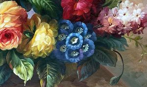 Dutch Style Floral Still Life On Linen