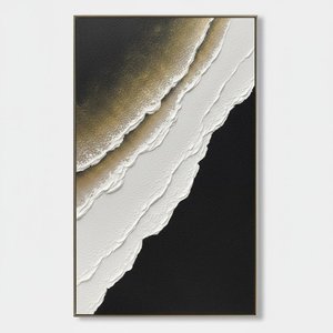 Ethereal Strata Of Gilded Shadow And Sculptural Monochrome Tides — David Moreau, Contemporary Abstract
