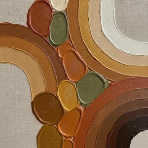 Layered Ochre Arcs And Sculptural Earth Tones — Laurent Fabre, Neo-abstract Art