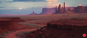 Moonrise Over Monument Valley — Jeremy Lipking