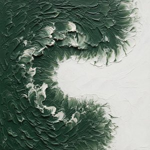 Emergent Shadows In Forest Green: A Monumental Study Of Turbulent Impasto Motion — David Moreau