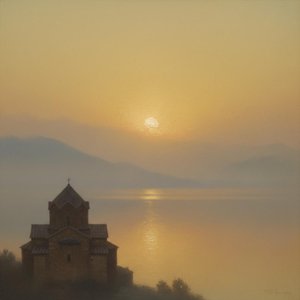 Eternal Radiance: The Monastic Solitude In Amber Haze — Pierre Richard, Luminism