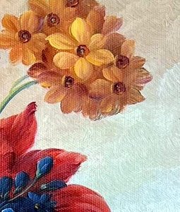 Baroque Floral Still Life On Stone Ledge