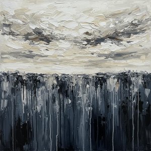 Ephemeral Descent: A Monochromatic Study Of Heavy Skies And Melancholic Rain — David Moreau