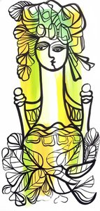 Luminous Citron Essence: A Meditative Study Of Organic Form And Calligraphic Grace — Yann Lambert