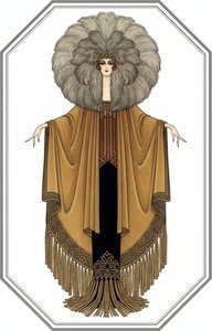 Ochre Gown Beneath A Great Plumage Of White Feathers — Valentin Laurent De Courcey