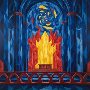 Celestial Convergence in Cobalt and Flame