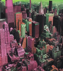Chromatic Metropolis: An Urban Symphony in Magenta and Teal