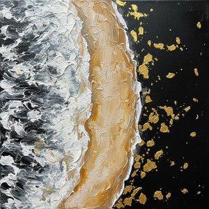 Ephemeral Gilded Surge Amidst The Turbulent Silver And Infinite Black Void — David Moreau