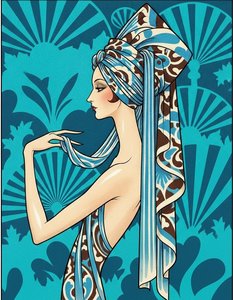 Cyan Patterns Enveloping A Cream Profile — Valentin Laurent De Courcey