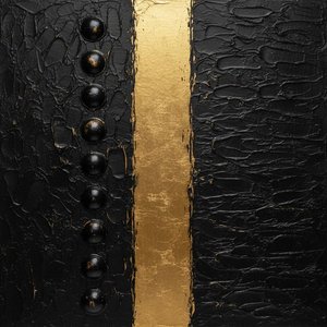 Golden Monolith: A Sculptural Study Of Obsidian Shadows And Rhythmic Metallic Relief — David Moreau