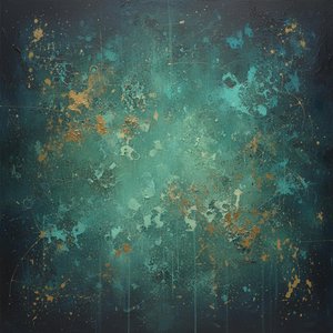 Celestial Radiance In Deep Teal With Gilded Fragments Of An Infinite Nebula — David Moreau