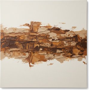 Fragmented Earth: A Monumental Study In Sculptural Umber And Tactile Ochre Relief — David Moreau, Abstract Expressionism