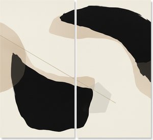 Monolithic Shadows And Ethereal Veils In A Silent Abstract Diptych — Laurent Roche