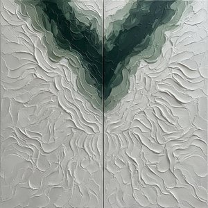 Monolithic Strata In Emerald And Bone: A Meditative Study Of Sculptural Relief — David Moreau