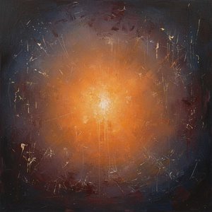 Radiant Core Of Embers Amidst The Infinite Void Of Midnight Charcoal — Christian Noiret