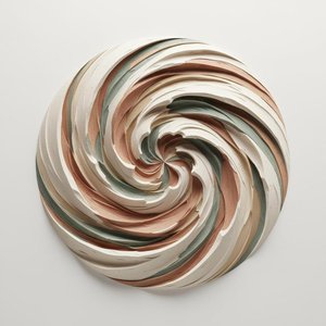 Earthen Spiral In Motion: A Monumental Study Of Meditative Sculptural Relief — David Moreau, Plaster & Texture Art