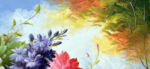 Impressionist Floral Arrangement On Stone Ledge