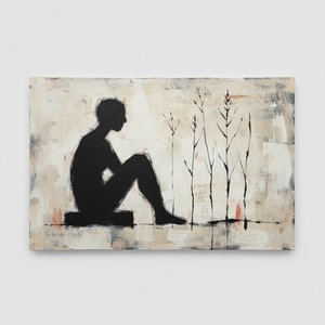 Solitary Silhouette Amidst The Whispering Shadows Of Organic Botanical Forms — Laurent Vionnet