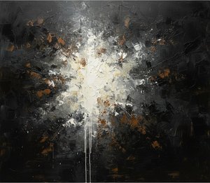 Luminous Core: An Explosive Monochromatic Study In Radial Tension And Gravity — Christian Noiret, Contemporary Abstract