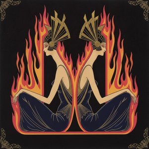Mirrored Profiles Amidst Gilded Flames And Midnight Blue Drapery — Valentin Laurent De Courcey