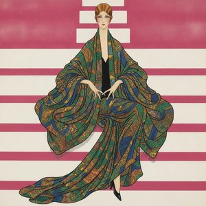 Mosaic Cloak Amidst Magenta And White Stripes — Valentin Laurent De Courcey