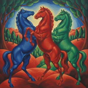 Primal Resonance: The Triad In Crimson And Azure — Marc Duvallier