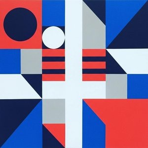 Architectural Equilibrium In Primary Tones: A Monumental Study Of Geometric Order — Jean-paul Blanchet, Hard-edge Pop