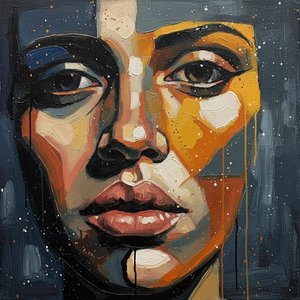 Fragmented Soul In Ochre And Shadow: A Monumental Study Of Expressive Human Form — Laurent Charpentier, Pop Art