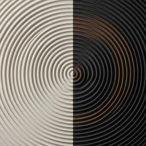 Eternal Equilibrium: A Monolithic Study In Radial Light And Shadow — Laurent Fabre, Neo-abstract Art