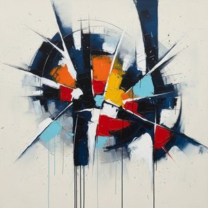 Centrifugal Radiance: A Singular Explosion Of Primordial Color And Kinetic Force — Christian Noiret, Contemporary Abstract
