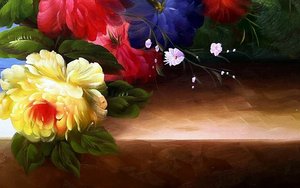 Impressionist Floral Still Life With Peonies And Roses