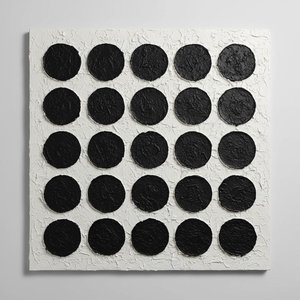 Monolithic Order: A Sculptural Study Of Twenty-five Obsidian Orbs In Relief — David Moreau