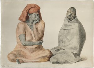 Silent Dialogue In Terracotta And Slate: A Monumental Study Of Contemplative Solitude — François Petit
