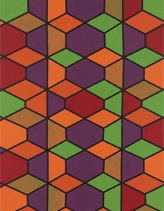 Infinite Tessellation In Crimson And Violet: A Monumental Geometric Study Of Eternal Order — Caroline Pelletier, Aggressive Confrontational Pop