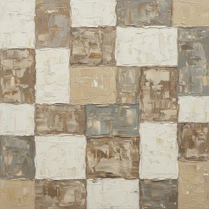 Fragmented Echoes Of Earth: A Monolithic Study In Textured Neutral Impasto — David Moreau, Plaster & Texture Art