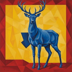 Azure Primalism: The Geometric Stag — Agathe Morin
