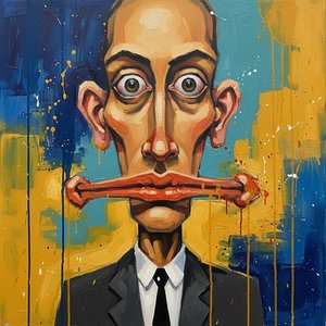 The Silent Tension Of Distorted Form In Ochre And Cobalt Blue — Christian Noiret