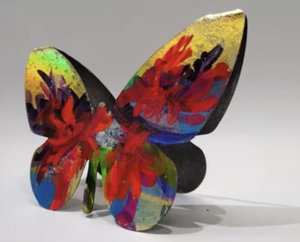 Golden Flora Butterfly Sculpture By Dipe — Didier Peña